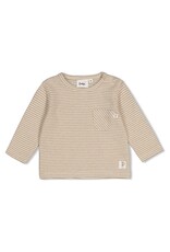 Feetje Longsleeve rib met streep - Over the Moon for You Taupe