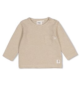 Feetje Longsleeve rib met streep - Over the Moon for You Taupe