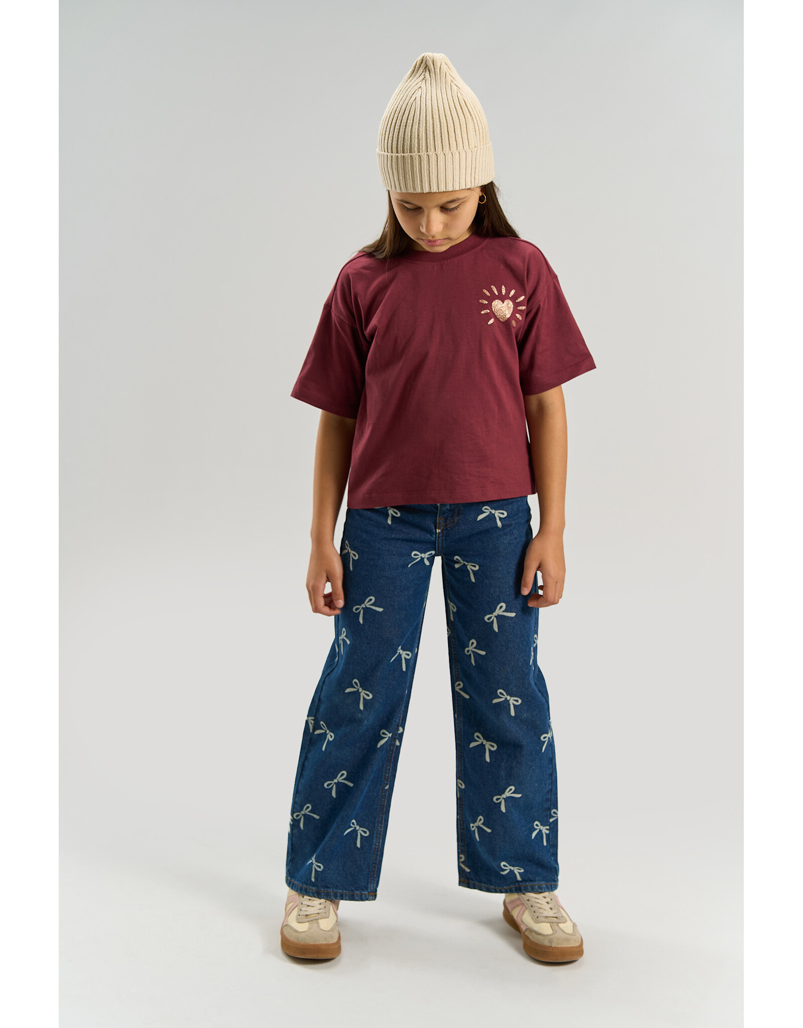 THE NEW TNVirginia Wide Fit Jeans Medium Blue Denim AOP