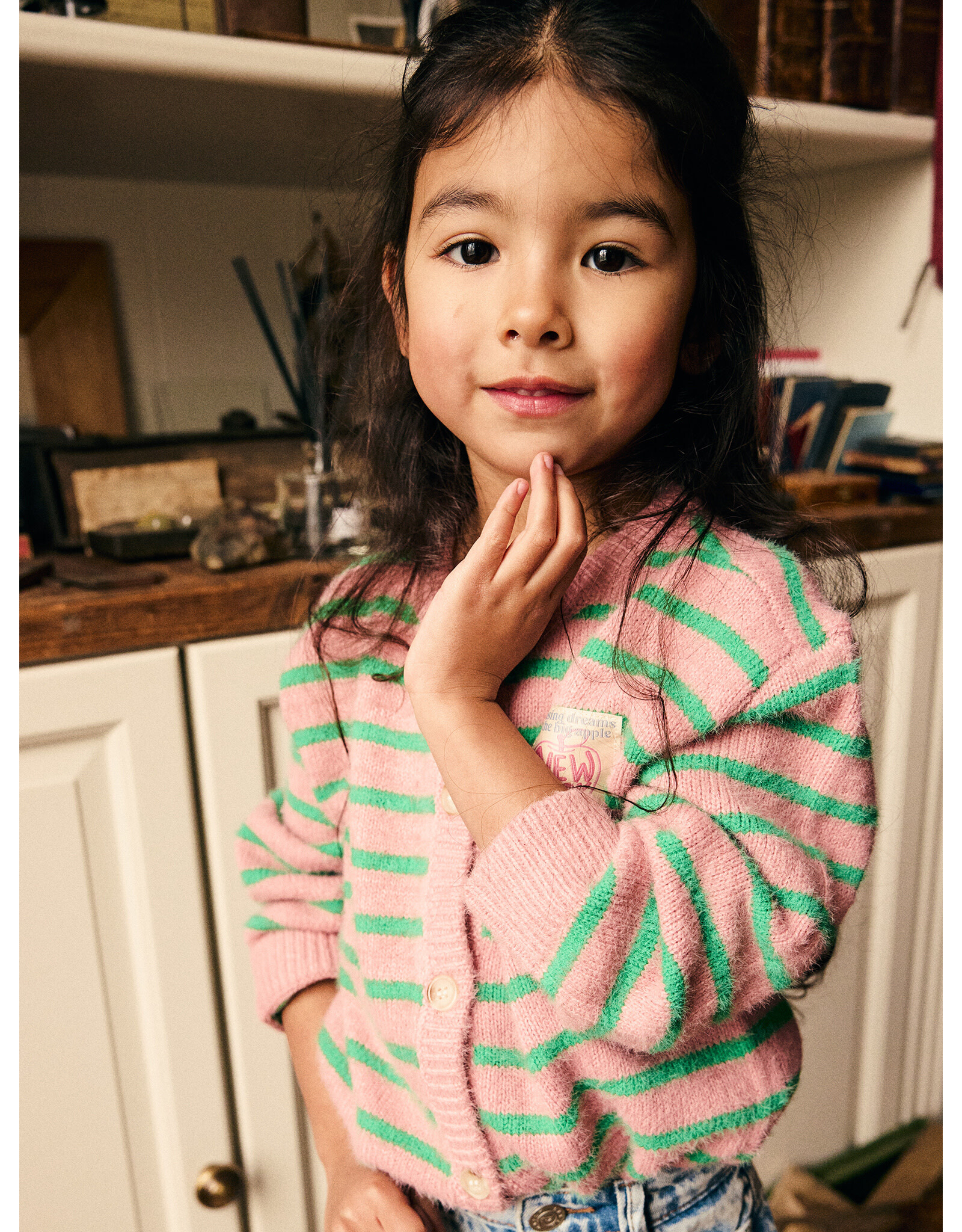 Daily7 Knitwear Striped Cardigan Lilas