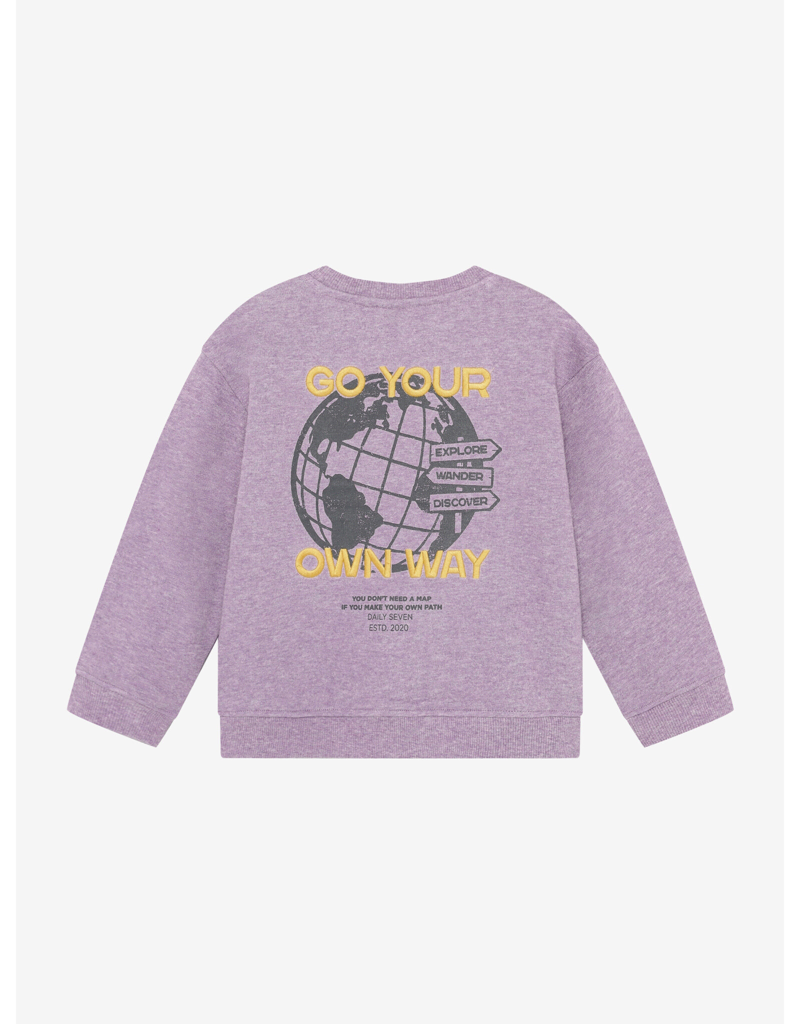 Daily7 Oversized Sweater Backprint Purple Melange