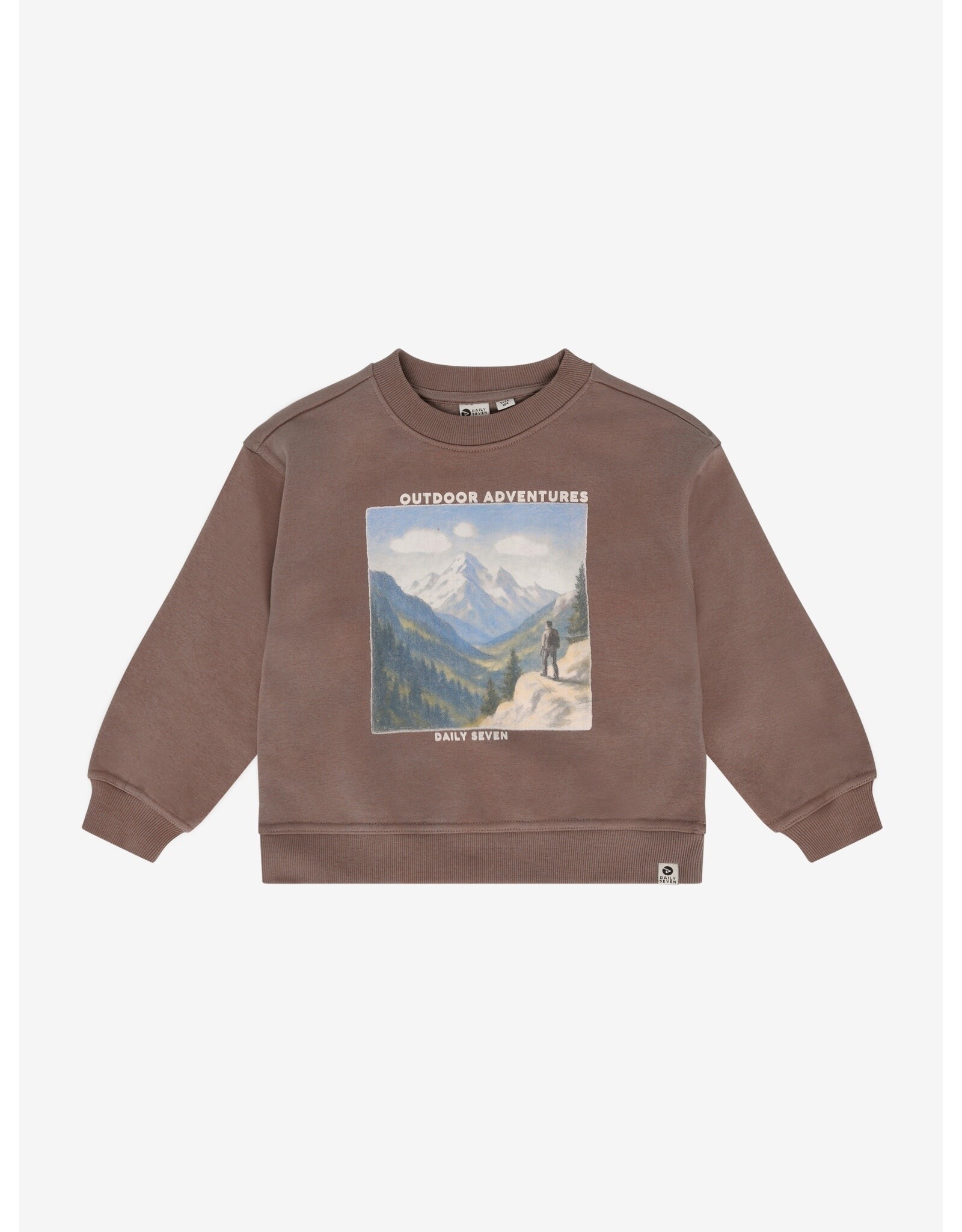 Daily7 Oversized Sweater Print Almond Brown