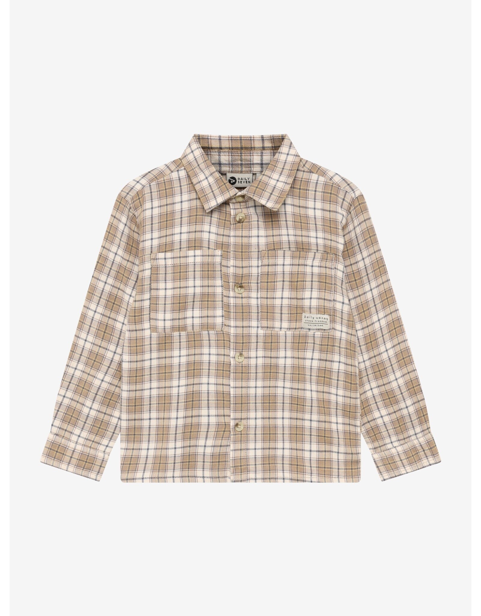 Daily7 Shirt Longsleeve Check  Plaza Taupe