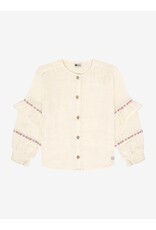 Daily7 Shirt Longsleeve Ruffle Mother of Pearl