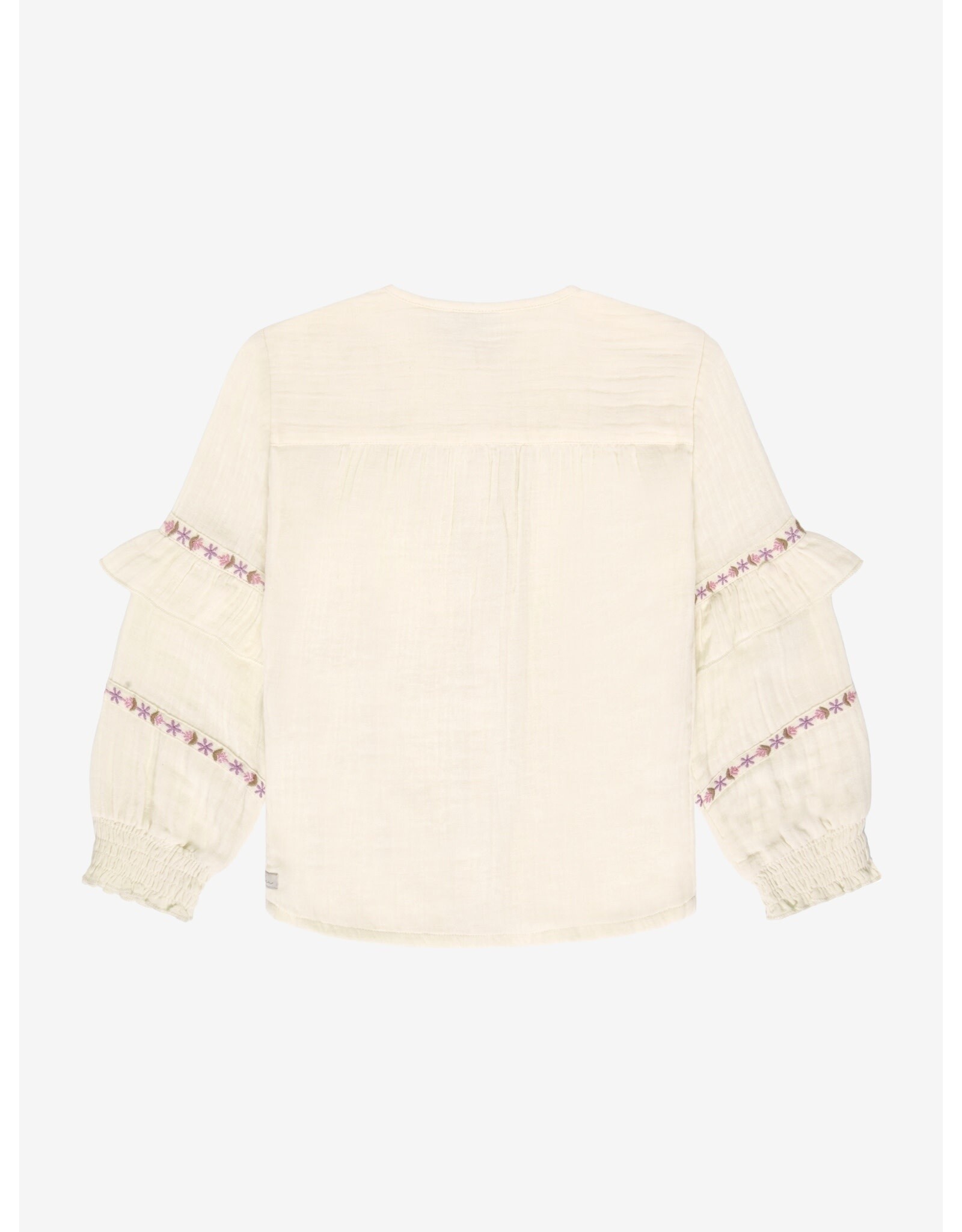 Daily7 Shirt Longsleeve Ruffle Mother of Pearl
