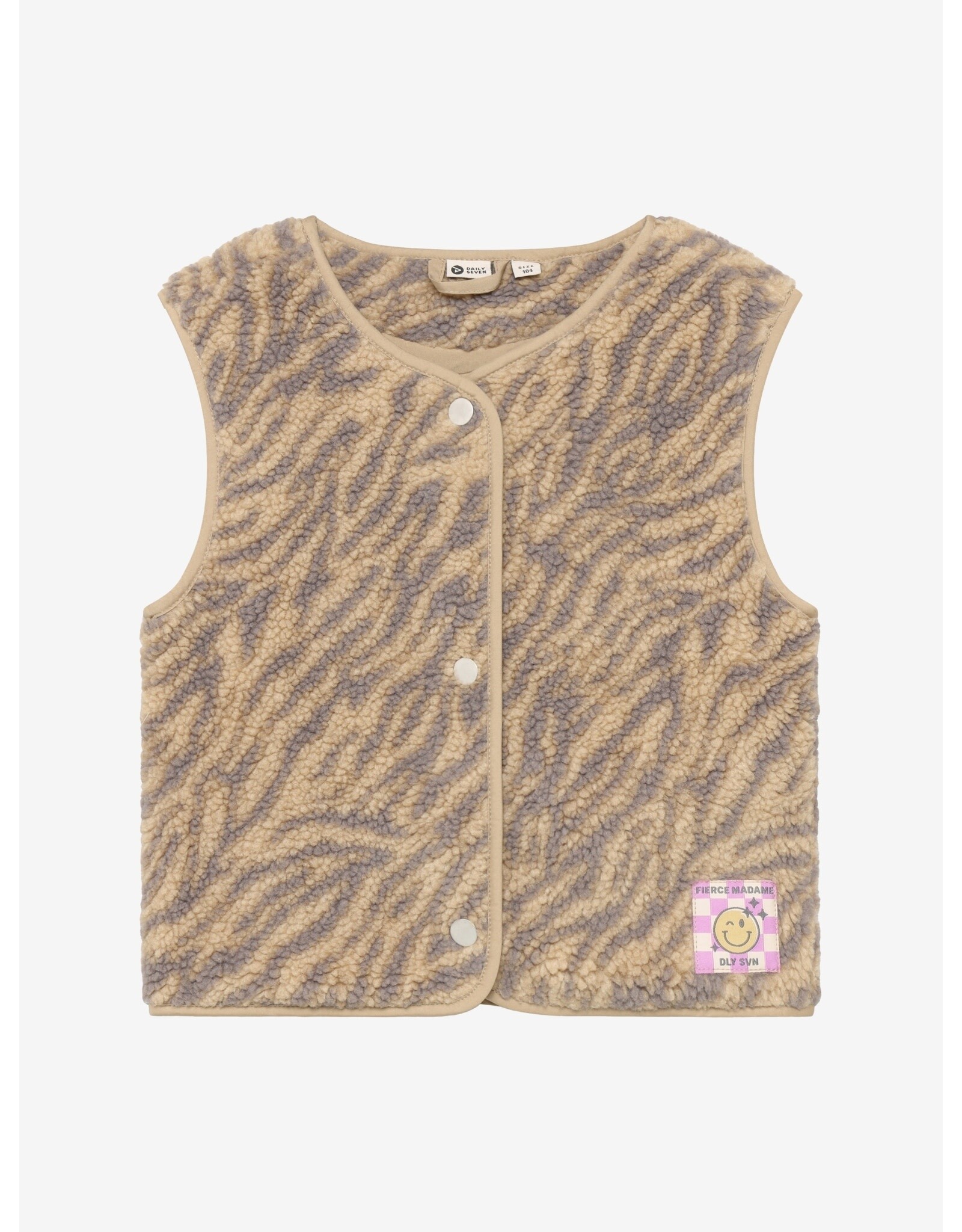 Daily7 Teddy Gilet Animal Ginger Root