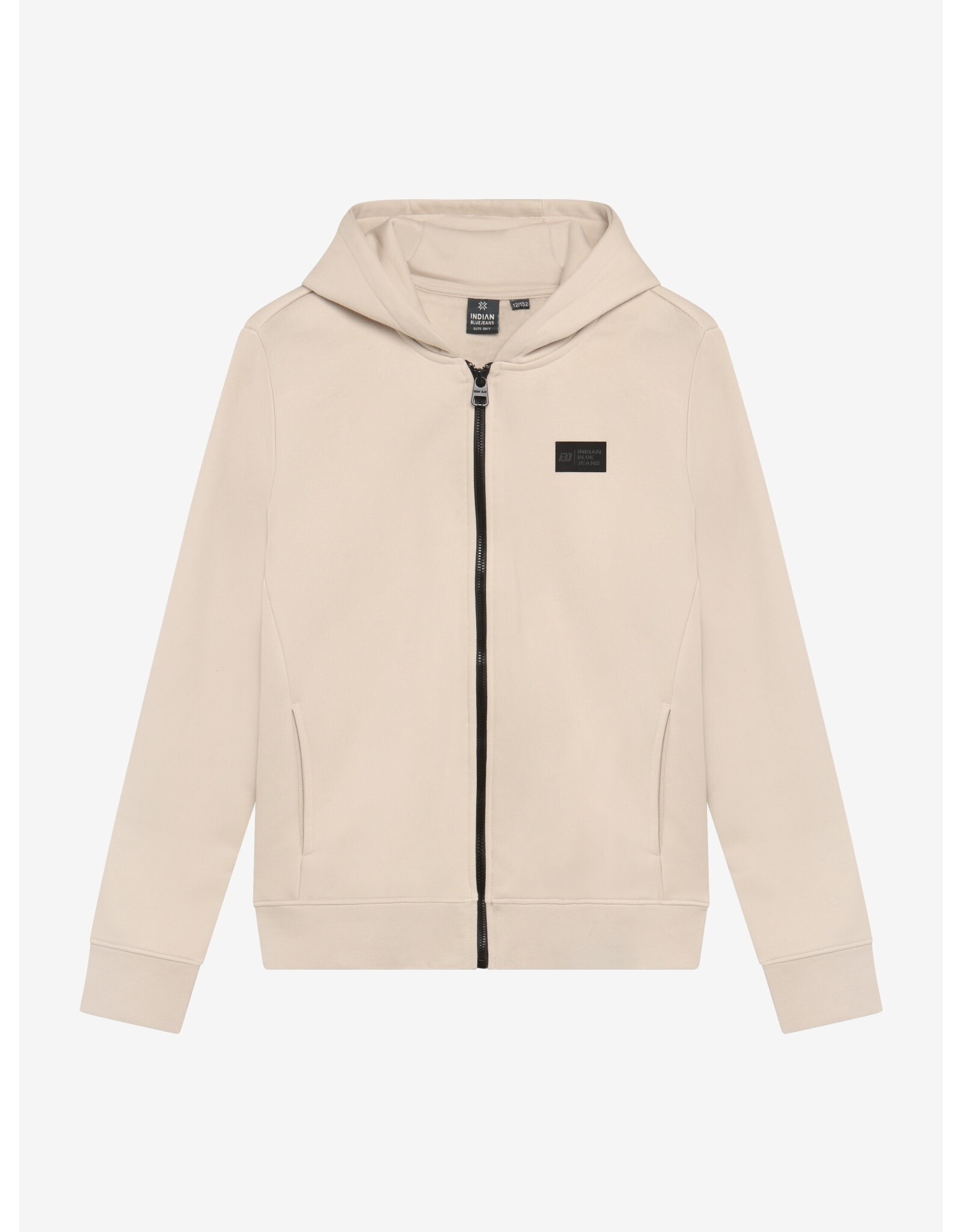 Indian Blue Jeans Hooded Zip Jacket Brushed Pale Sand