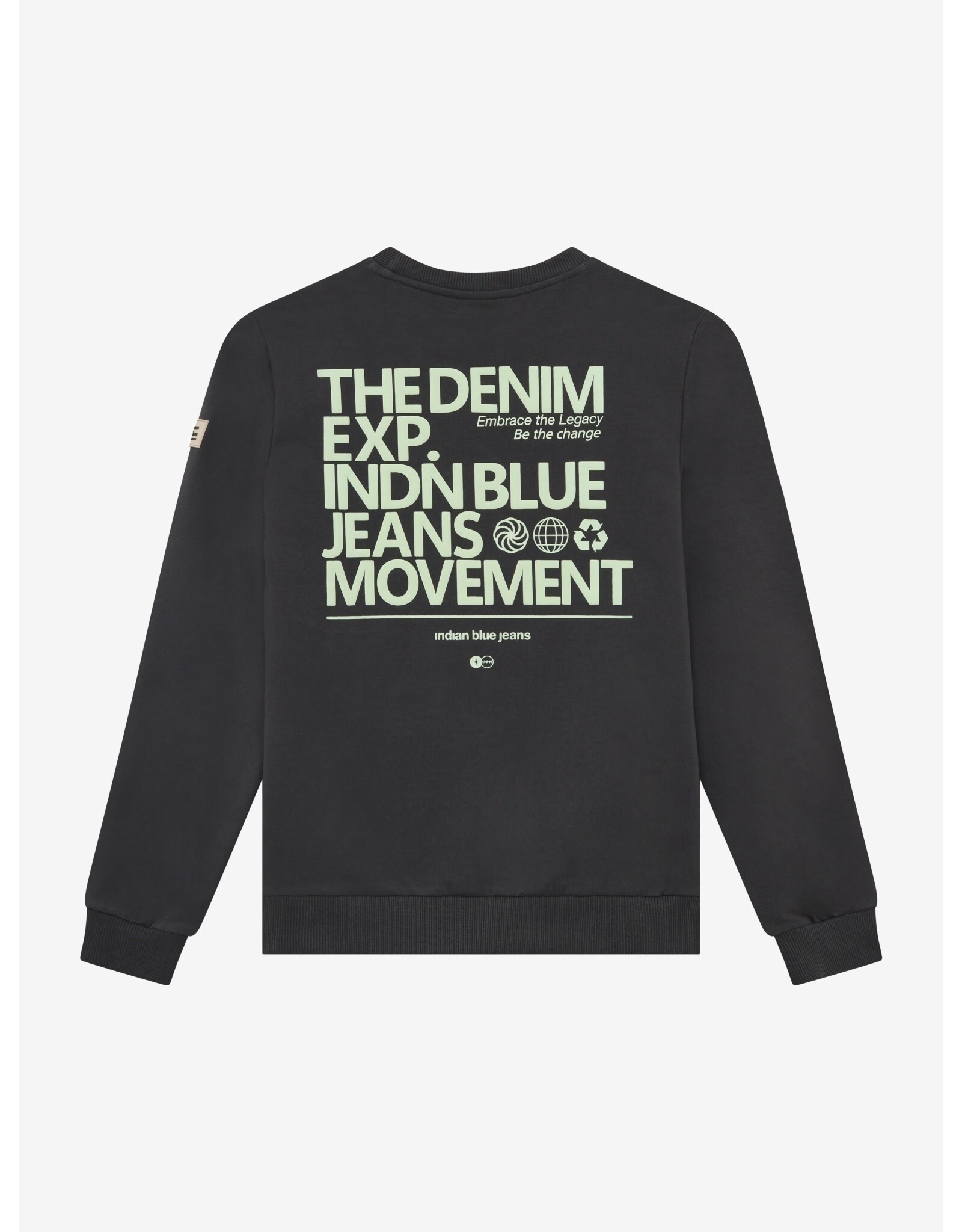 Indian Blue Jeans Sweater Chest and Backprint Antra Ash