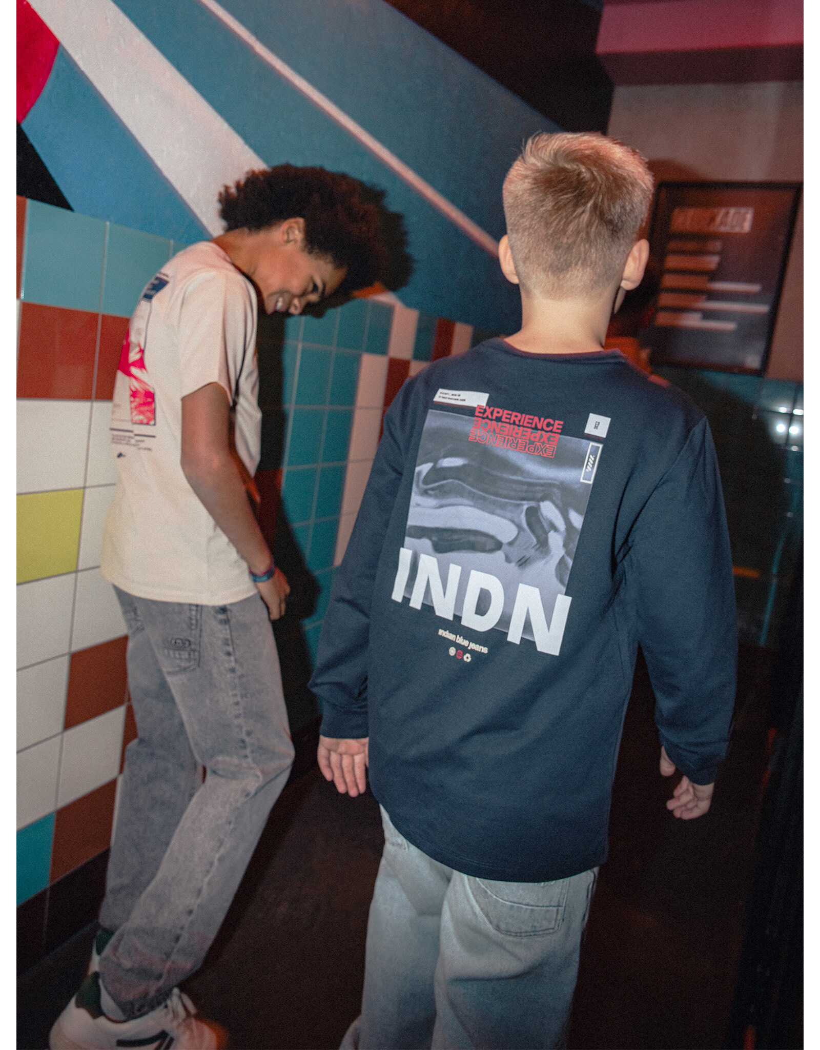 Indian Blue Jeans T-Shirt LS Backprint Indian Deep Navy