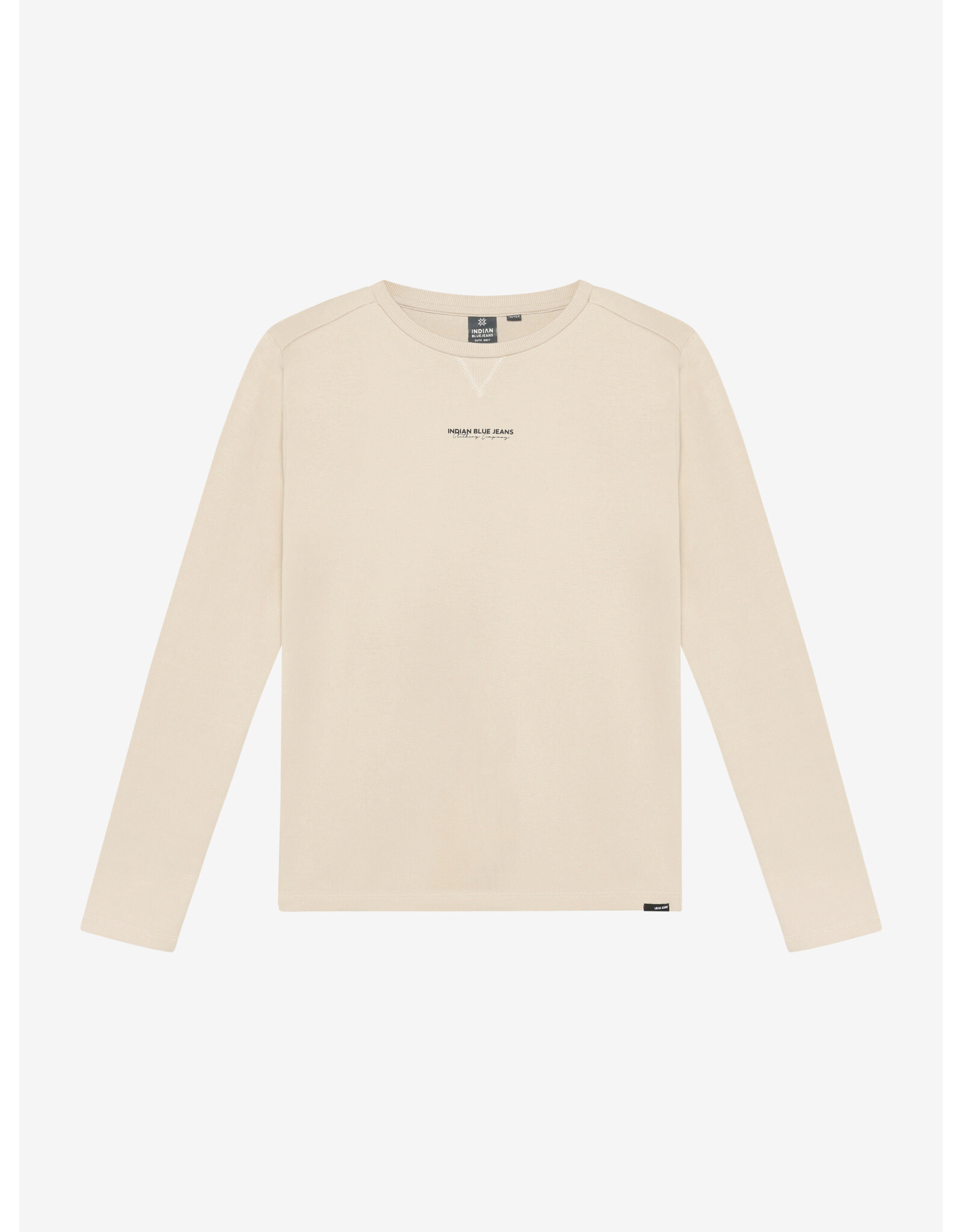 Indian Blue Jeans T-Shirt LS Chest and Backprint Pale Sand