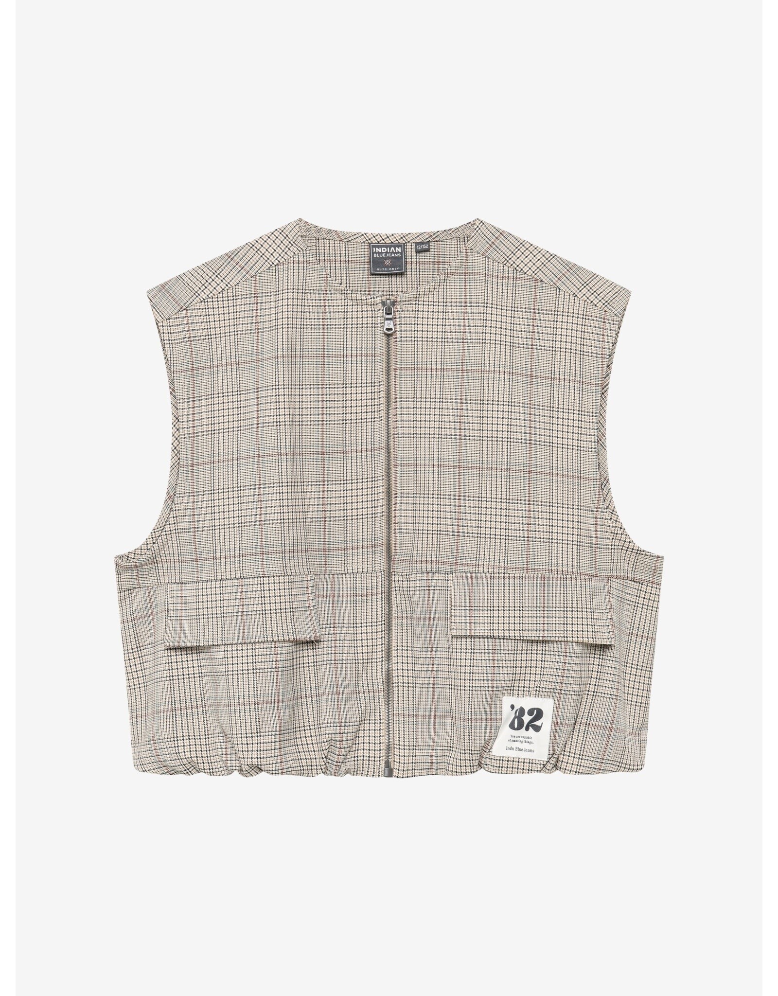 Indian Blue Jeans Gilet Check Humus
