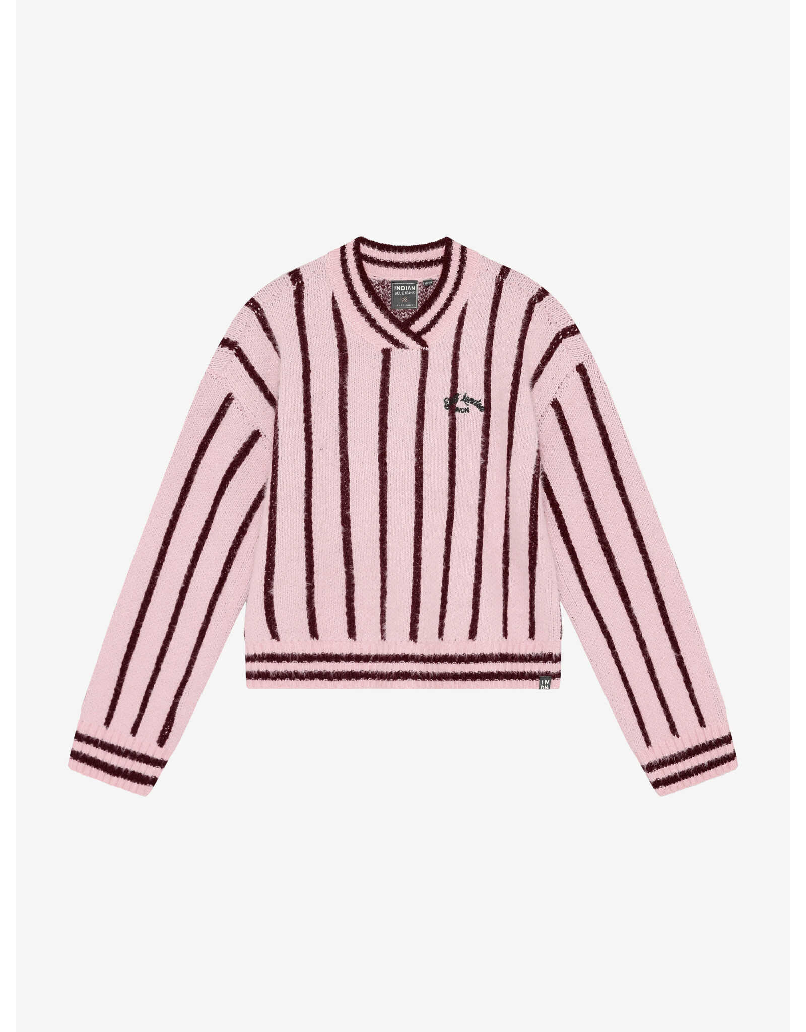 Indian Blue Jeans Knitwear Fuzzy Stripe Flushing Pink