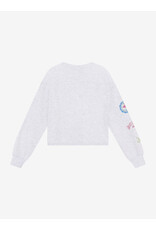 Indian Blue Jeans Sweater Patches Grey White Melange