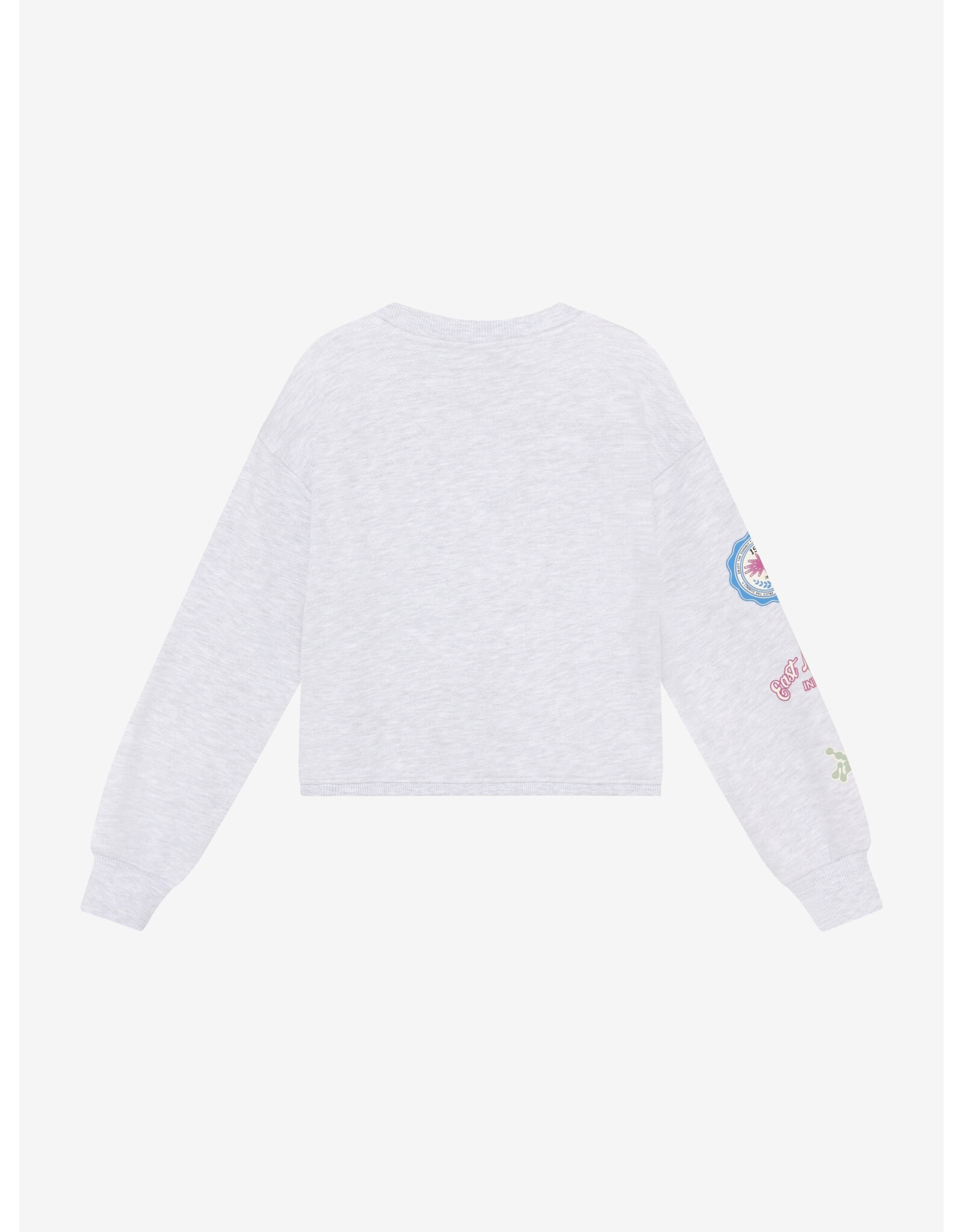 Indian Blue Jeans Sweater Patches Grey White Melange