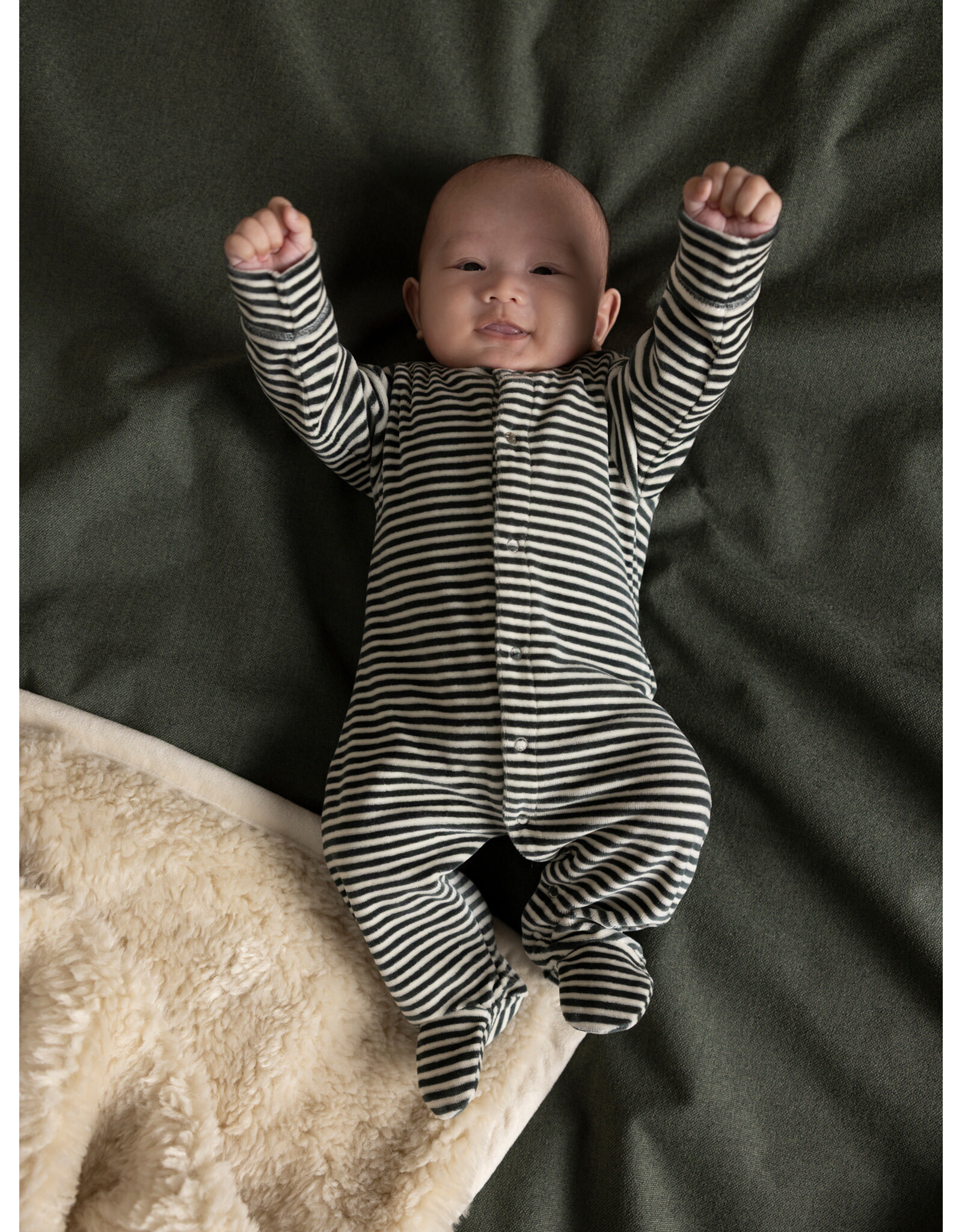 Noppies Playsuit stripe Balsam Green