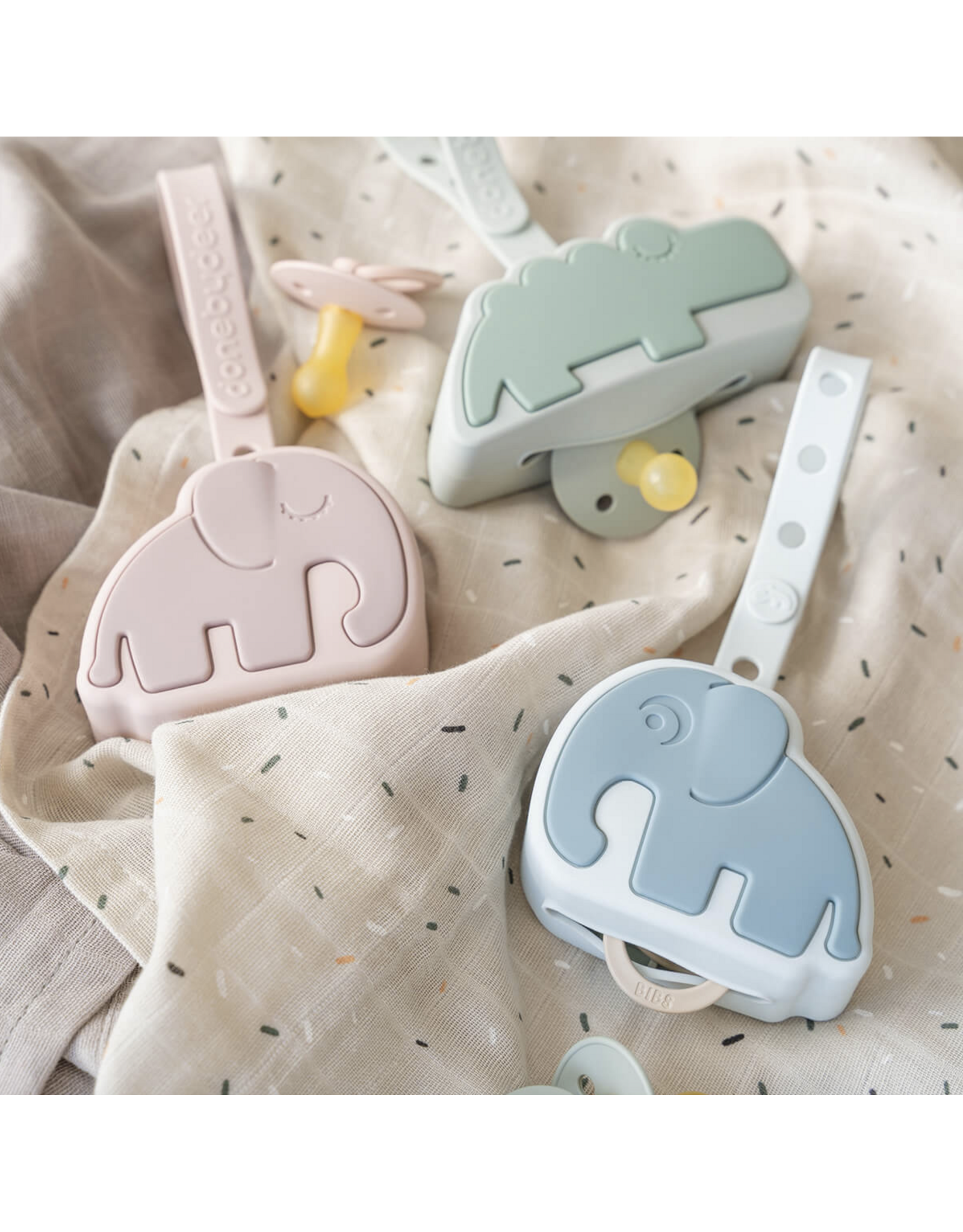 Done by Deer Silicone pacifier poch Elphee Blue