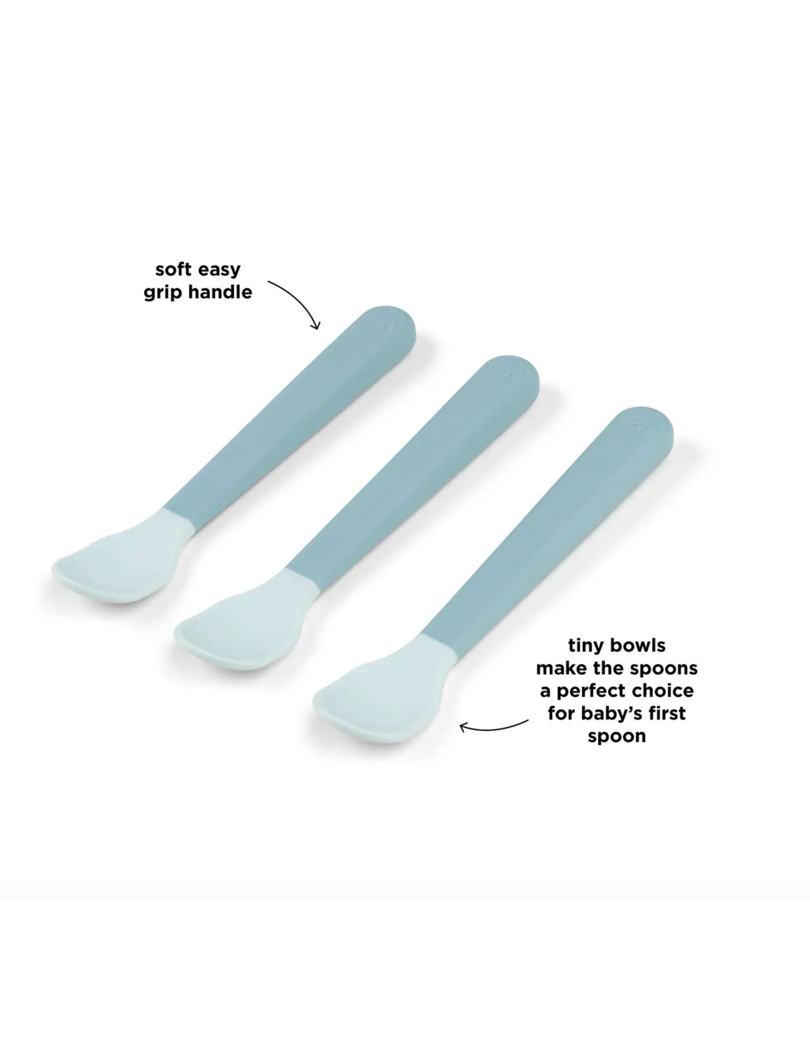 Done by Deer Foodie easy-grip baby spoon 3-pack Blue