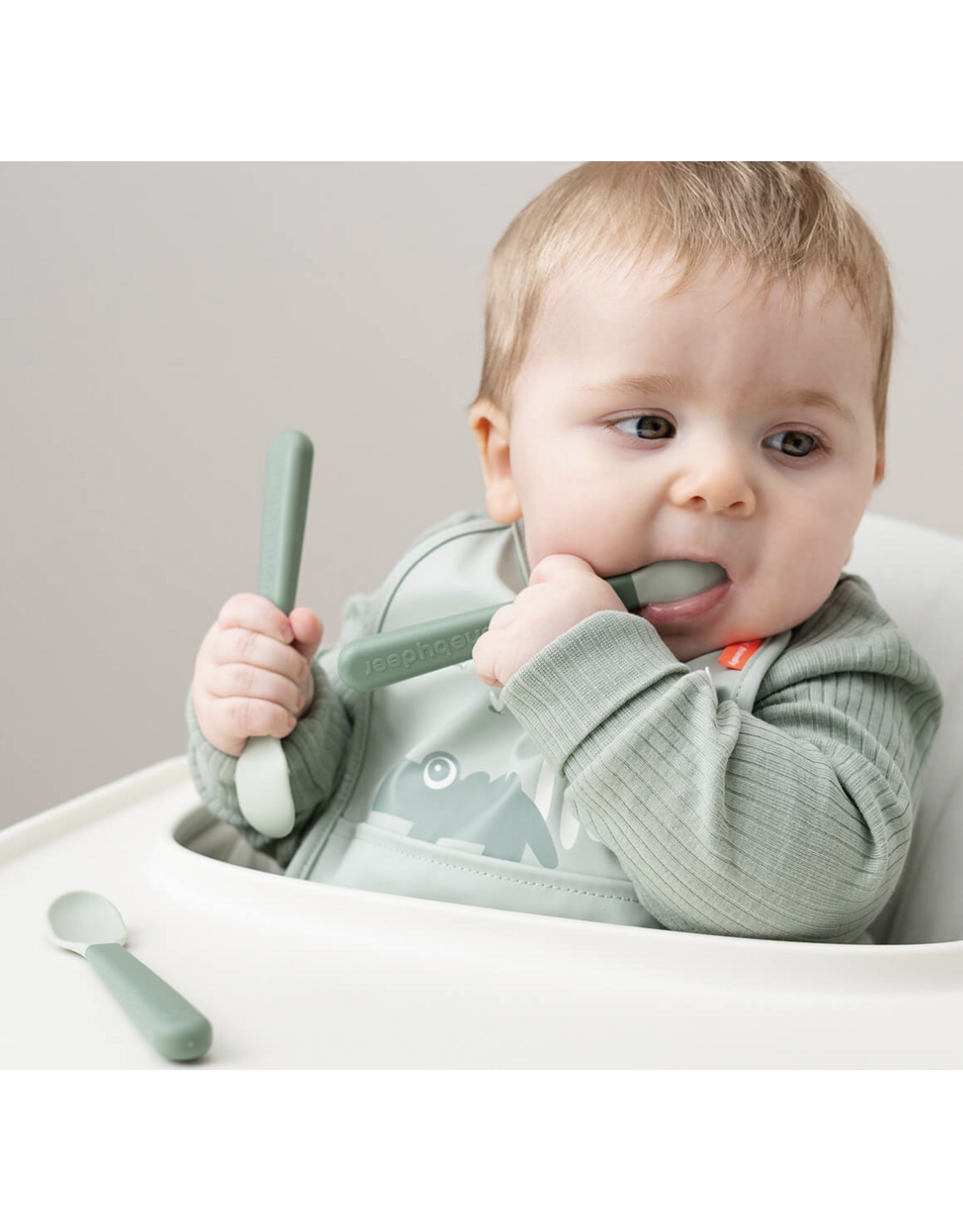 Done by Deer Foodie easy -grip baby spoon 3-pack green