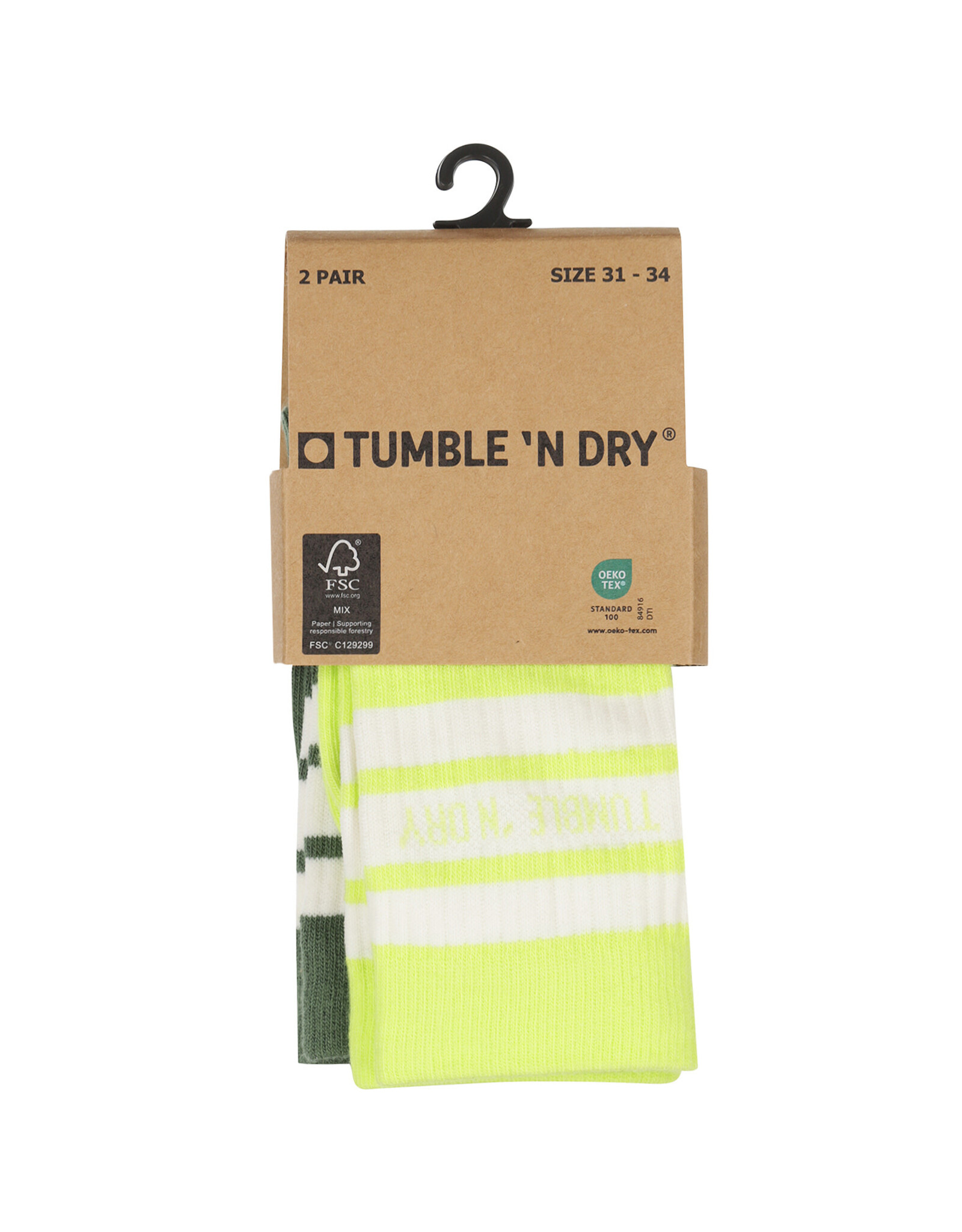 Tumble 'n Dry TND Tumble Socks colour 2-pack lime punch