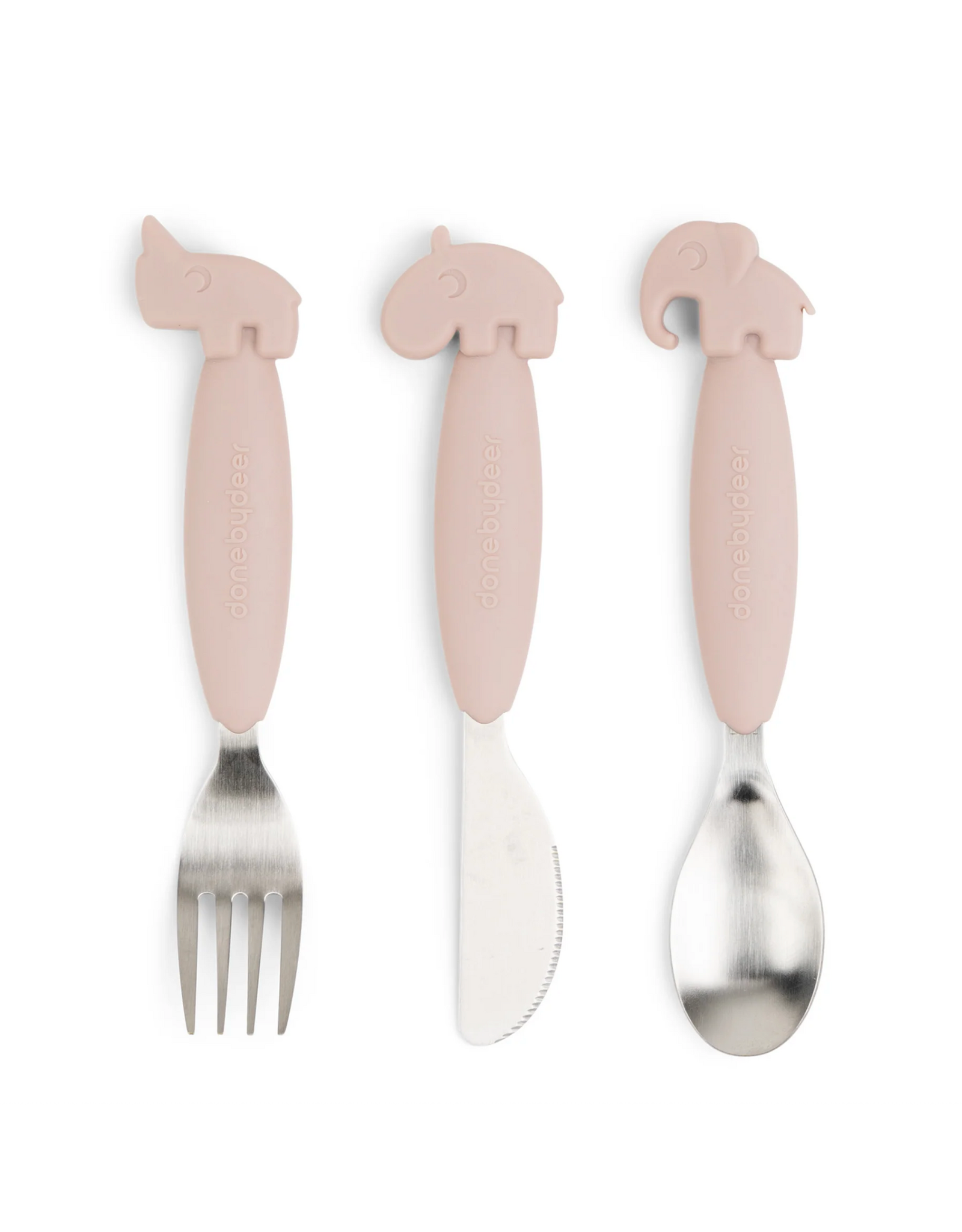 Done by Deer Easy-grip cutlery set Deer friends Powder