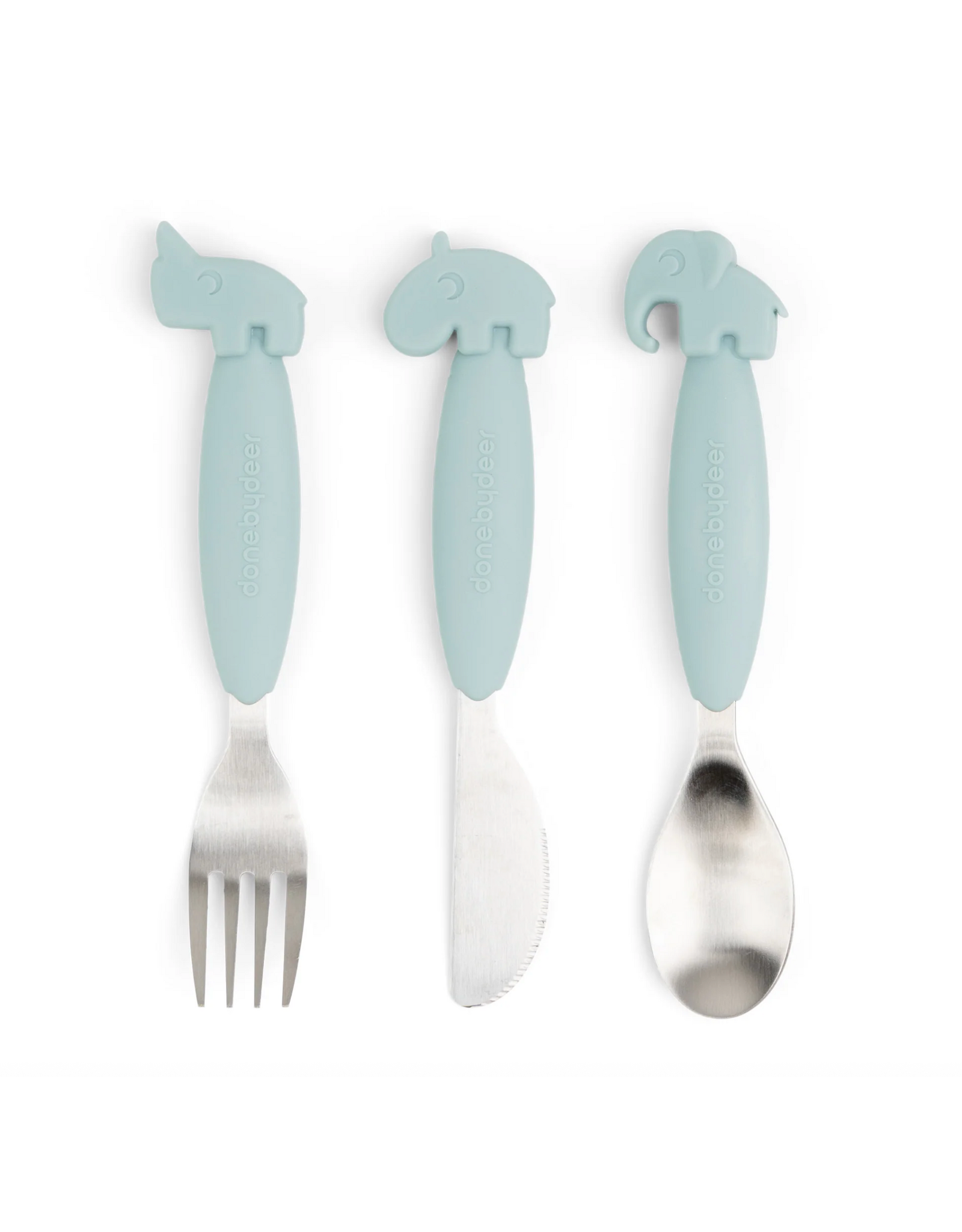 Done by Deer Easy-grip cutlery set Deer friends Blu