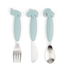 Done by Deer Easy-grip cutlery set Deer friends Blu