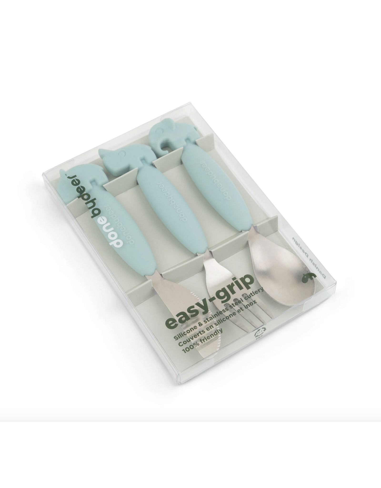 Done by Deer Easy-grip cutlery set Deer friends Blu