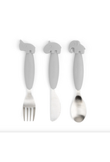 Done by Deer Easy-grip cutlery set Deer friends Grey