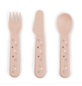 Done by Deer Foodie cutlery set Happy dots Powder