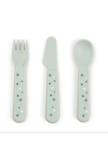 Done by Deer Foodie cutlery set Happy dots Green