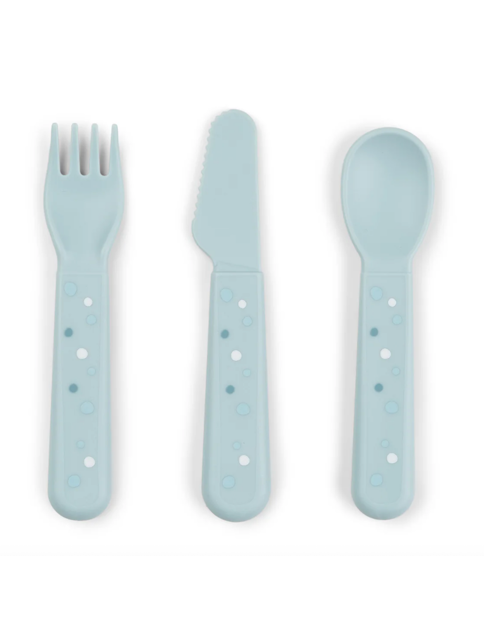 Done by Deer Foodie cutlery set Happy dots Blue