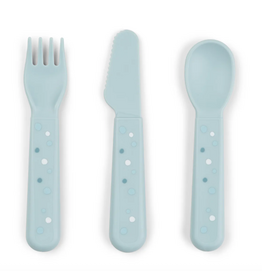 Done by Deer Foodie cutlery set Happy dots Blue