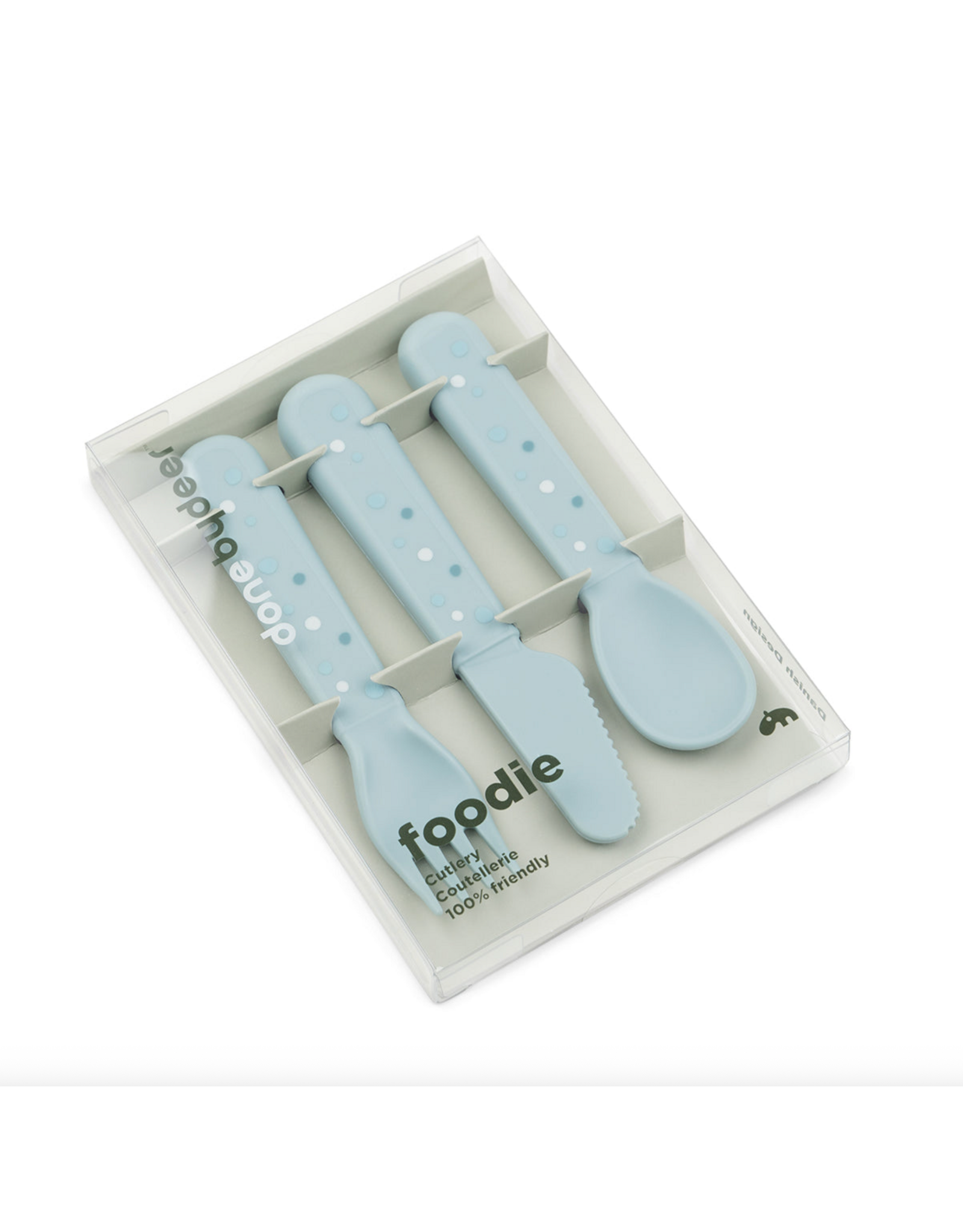 Done by Deer Foodie cutlery set Happy dots Blue