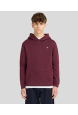Lyle & Scott Brush Back Pullover Hoodie Z562 Burgundy