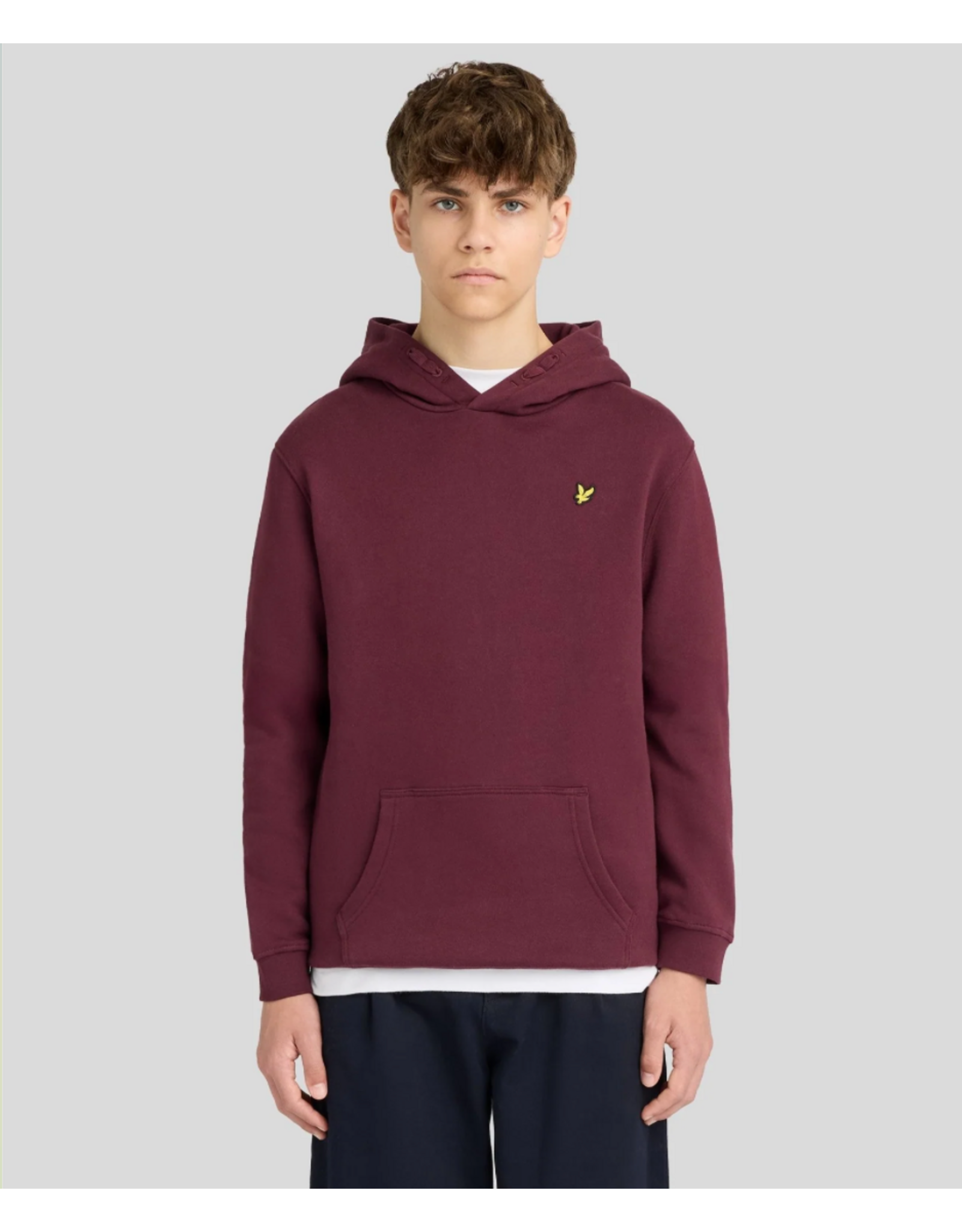 Lyle & Scott Brush Back Pullover Hoodie Z562 Burgundy
