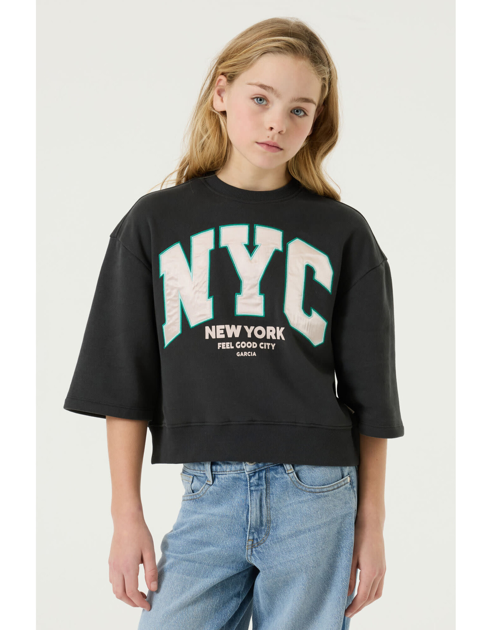 Garcia T262462_girls sweat smokey grey