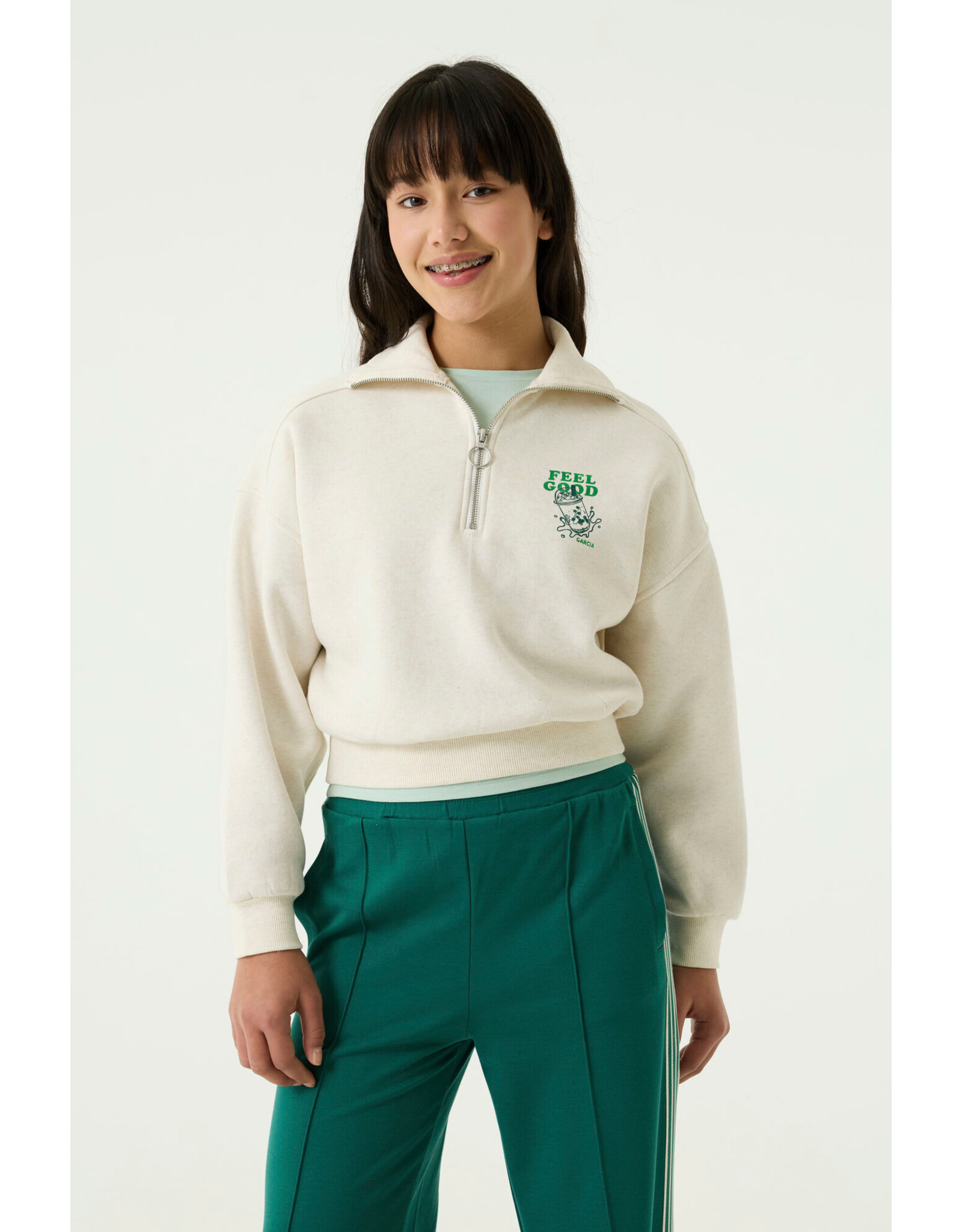 Garcia T262463_girls sweat cream melee
