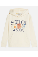 Scotch & Soda FRONT ARTWORK RELAXEDFIT HOODIE EGGNOG