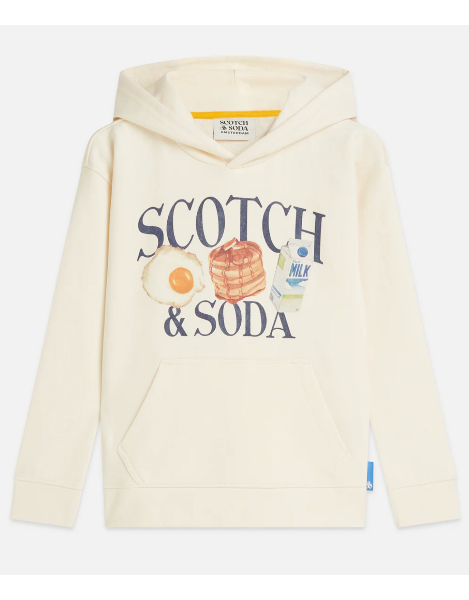 Scotch & Soda FRONT ARTWORK RELAXEDFIT HOODIE EGGNOG