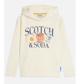Scotch & Soda FRONT ARTWORK RELAXEDFIT HOODIE EGGNOG