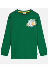 Scotch & Soda FRONT AND BACK ARTWORK RELAXEDFIT LONGSLEEVED TSHIRT GREEN JACKET