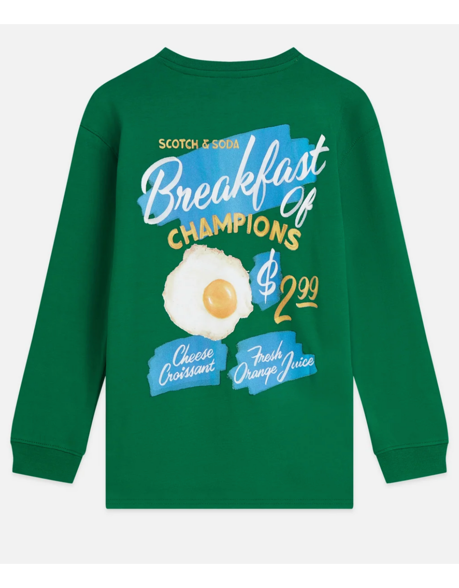 Scotch & Soda FRONT AND BACK ARTWORK RELAXEDFIT LONGSLEEVED TSHIRT GREEN JACKET