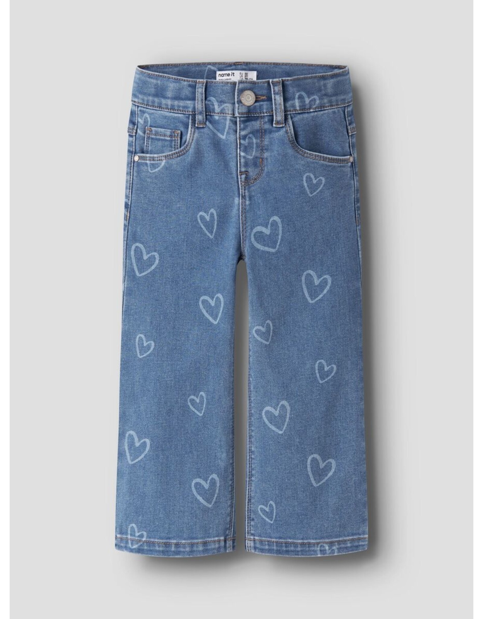 Name it NMFROSE WIDE AOP JEANS 4044-ON NOOS Medium Blue Denim HEART