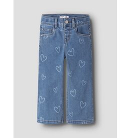 Name it NMFROSE WIDE AOP JEANS 4044-ON NOOS Medium Blue Denim HEART