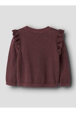 Name it NMFABINNE LS KNIT CARD NOOS Wild Ginger tone in tone lurex