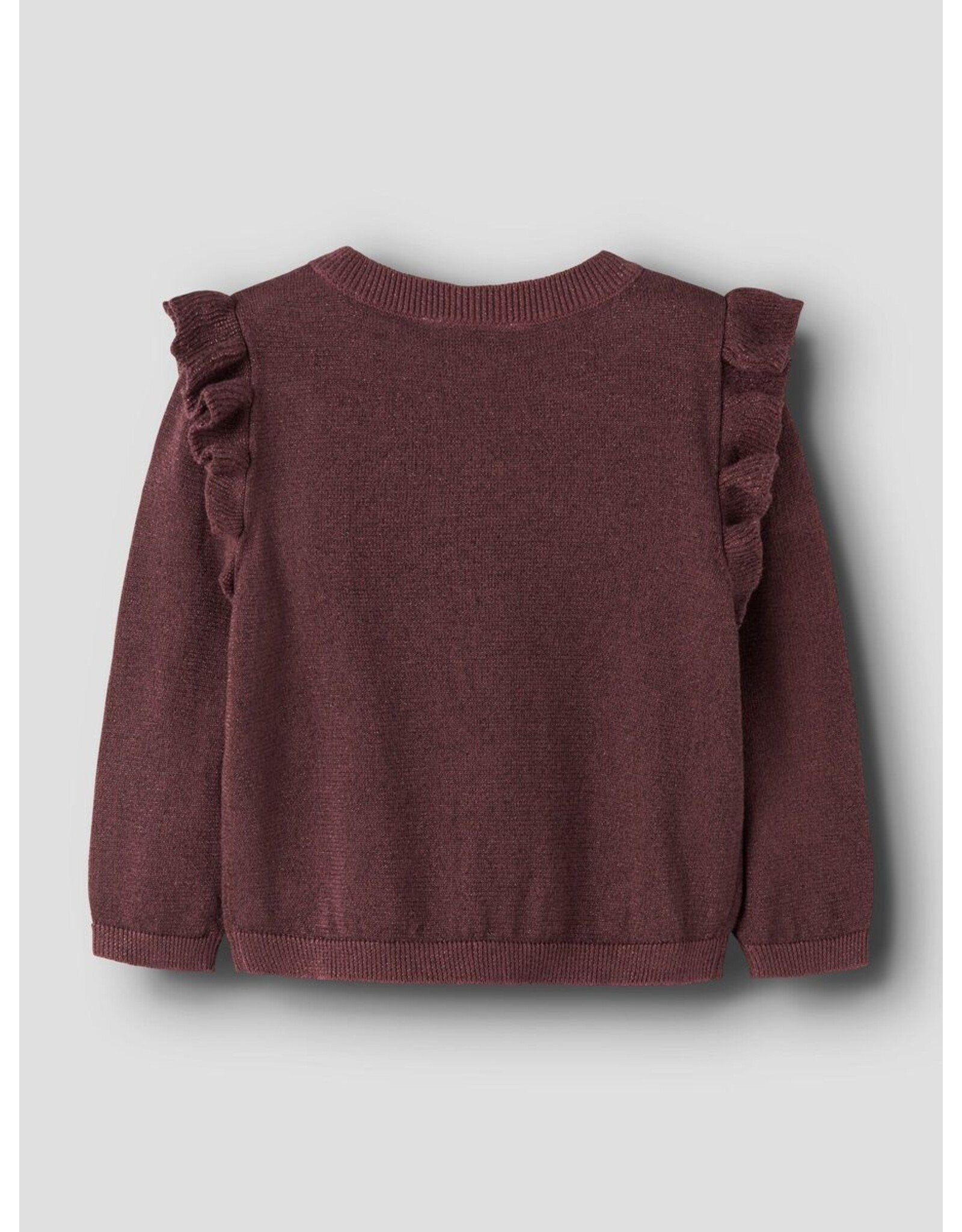 Name it NMFABINNE LS KNIT CARD NOOS Wild Ginger tone in tone lurex