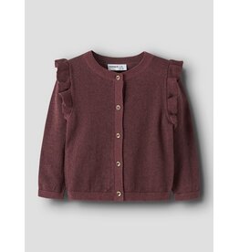 Name it NMFABINNE LS KNIT CARD NOOS Wild Ginger tone in tone lurex