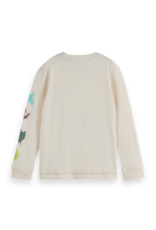 Scotch & Soda Relaxed-fit long-sleeved artwork t-shirt  LIGHT BEIGE