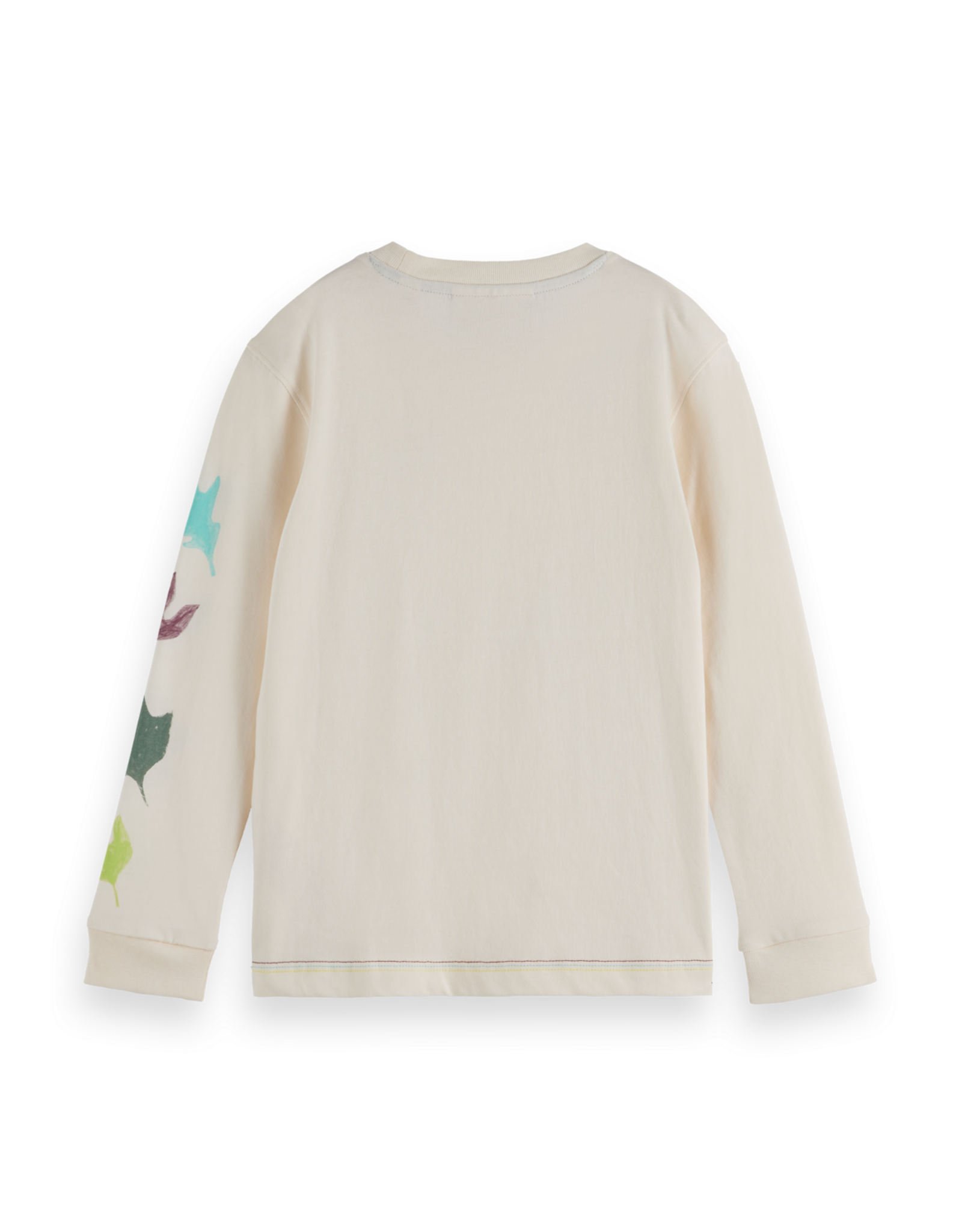 Scotch & Soda Relaxed-fit long-sleeved artwork t-shirt  LIGHT BEIGE