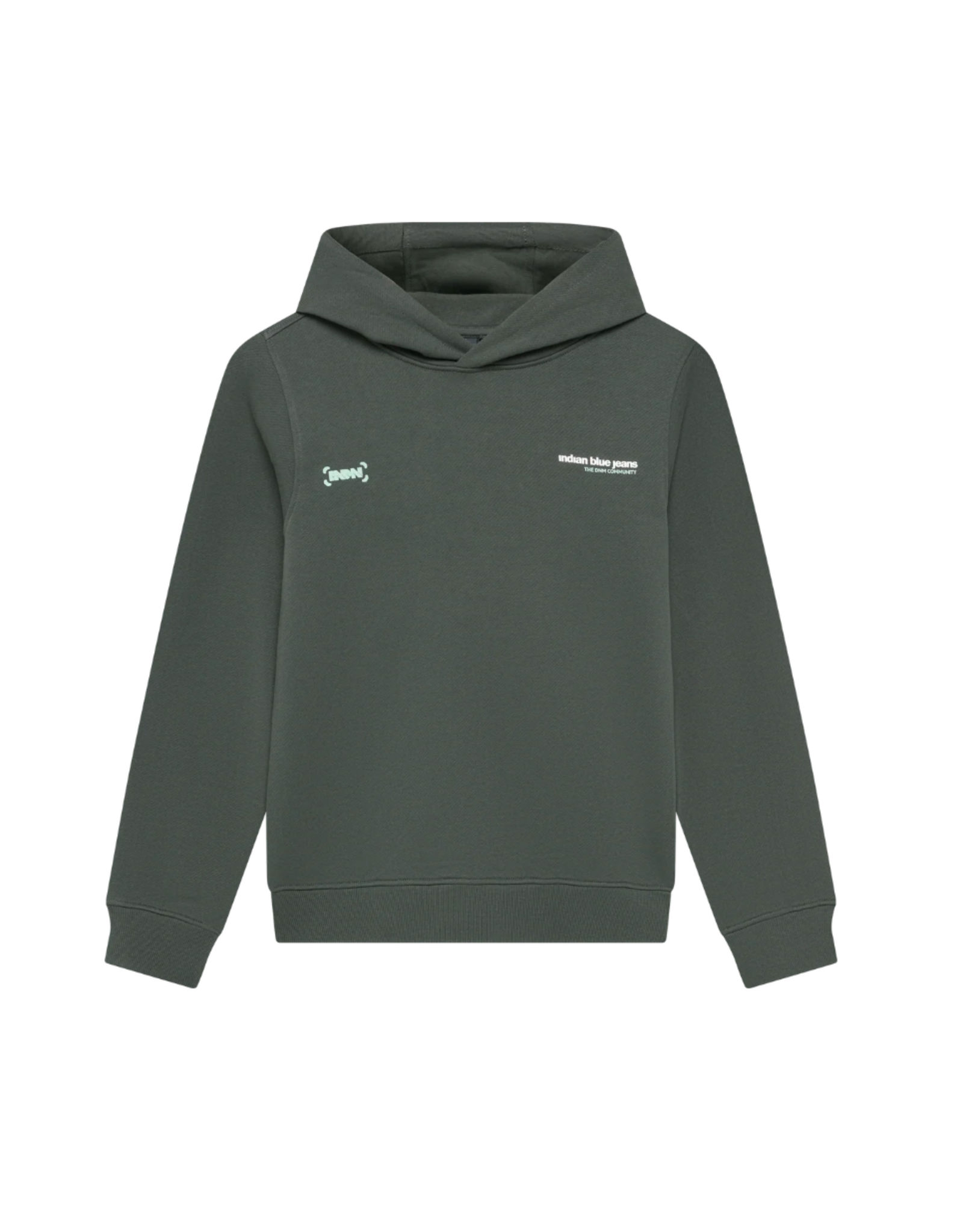 Indian Blue Jeans Hoodie Indian Brushed Dust Army